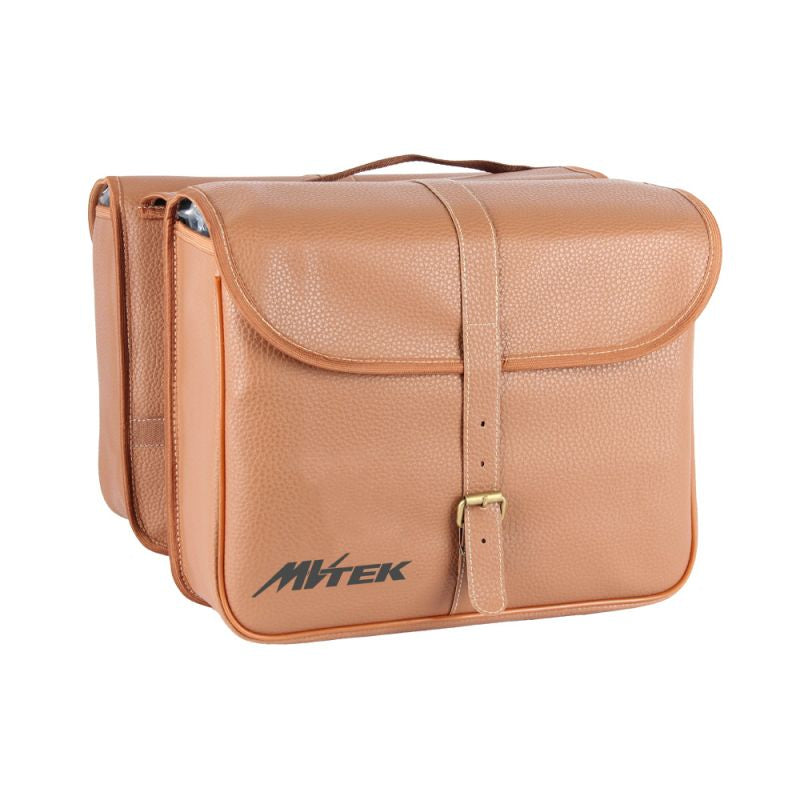 PAIRE SACOCHES PORTE BAGAGE SIMI/CUIR CITY VINTAGE MARON 34x27x12 cm