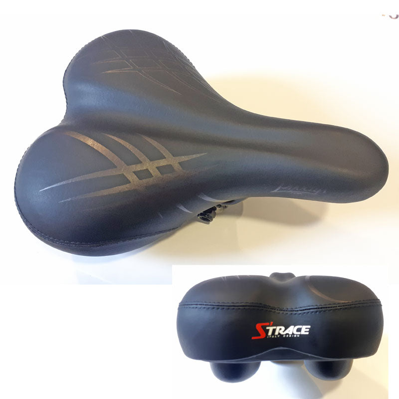 SELLE PHOENIX NOIRE Unisex Amortisseur Elastomère 250mm / 180mm