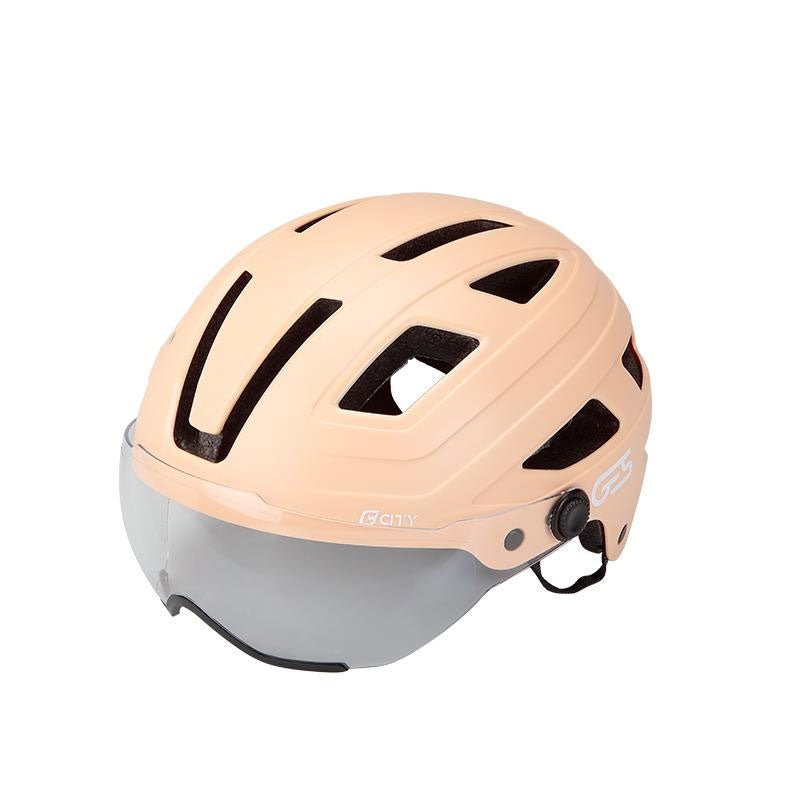 CASQUE CITY Peche L AVEC VISIERE 59/61 Eclairage Arrière Led 15 Ventilation