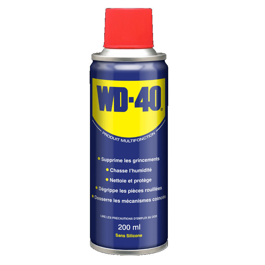 WD-40 Produit Multifonction – Aérosol 200 ml – Lubrifiant, dégrippant, nettoyant et protecteur