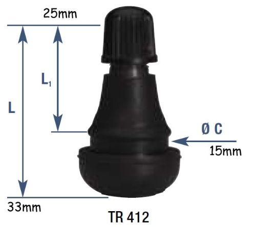 Valve Droite Courte TR412 TIP TOP pour Scooter – Compacte, Étanche et Résistante