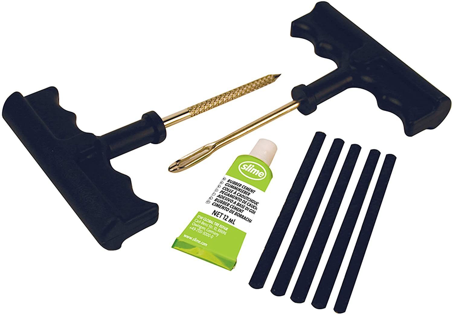 Kit de 8 mèches noires Slime – Réparation pneus tubeless auto et moto