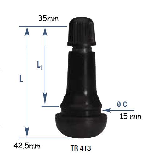 Valve Droite Standard TR413 TIP TOP pour Scooter – Étanche et Durable