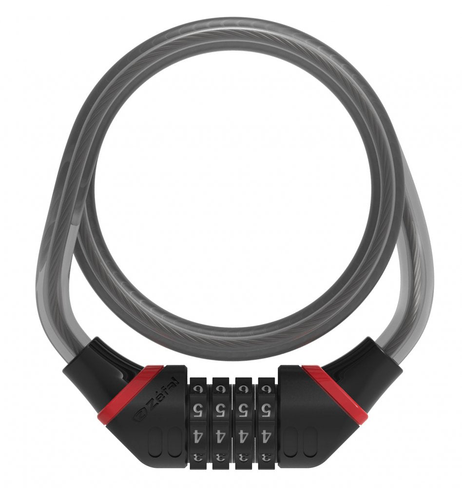 Antivol câble Zefal K-Traz C8 Code – Ø12 mm, 180 cm, sécurité 8/20, combinaison 4 chiffres, montage rapide