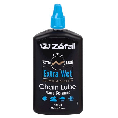 Lubrifiant Chaîne Vélo Extra Wet Lube Zefal 120 ml – Conditions Humides & Boueuses