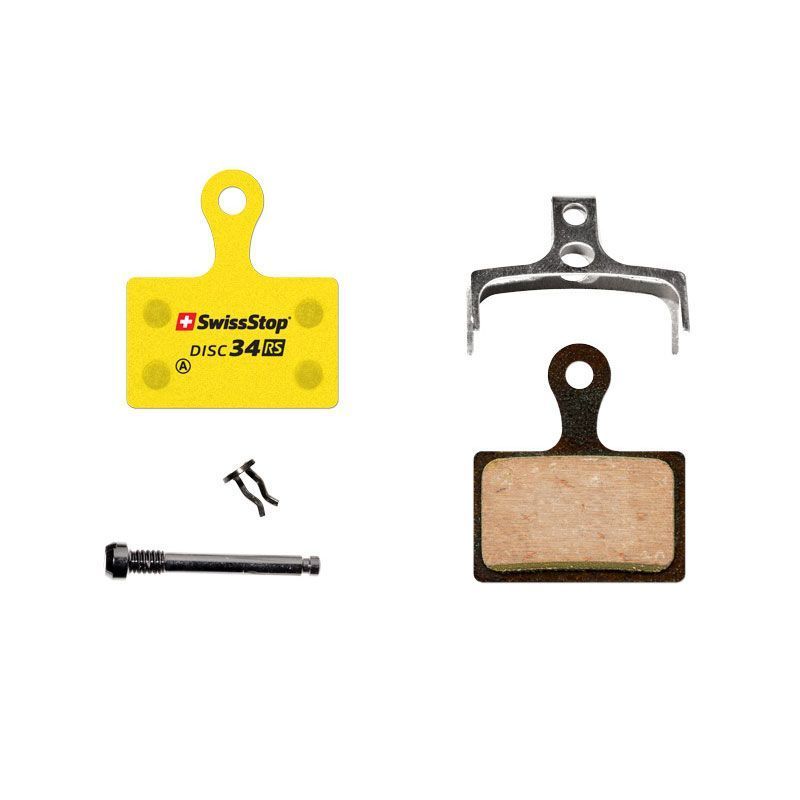 Plaquettes de frein SwissStop Disc 34 RS – Compatibles Shimano Dura Ace, Ultegra, 105, Tiagra, XTR, XT, SLX, GRX – Garniture épaisse et freinage puissant