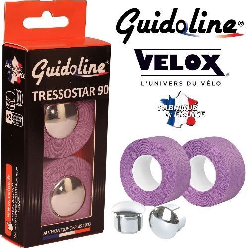 Ruban de guidon Guidoline Tressostar x2 – Parme tressé en coton