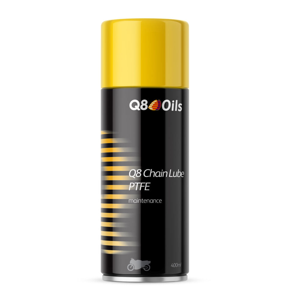 Lubrifiant chaîne moto Q8 Chain Lube PTFE – 400 ml – Haute performance avec PTFE, protection anticorrosion