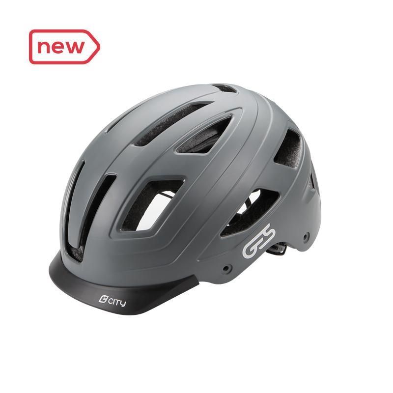 CASQUE CITY Gris M 55/58 Eclairage Arrière Led 15 Ventilations
