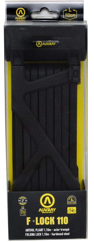 Antivol articulé pliant Auvray Folding Lock – 110 cm, acier trempé 6 mm, support universel inclus