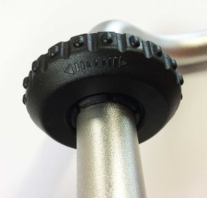 Sonnette vélo rotative noir – Dôme en laiton Ø53 mm, fixation sur cintre Ø22 mm, haute qualité