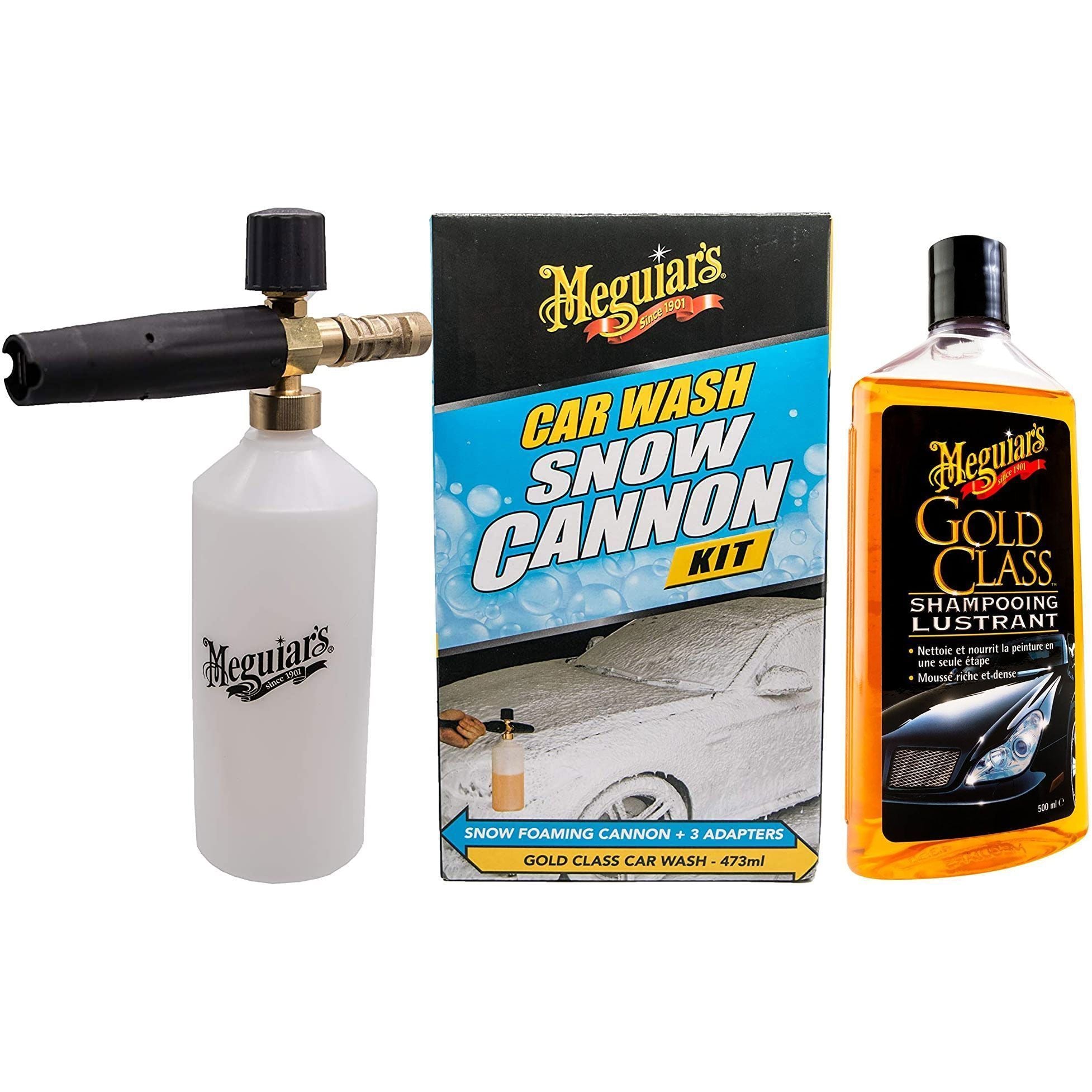 Meguiar's Kit Canon à Mousse Gold Class – Prélavage efficace avec adaptateurs HP et shampooing 473 ml