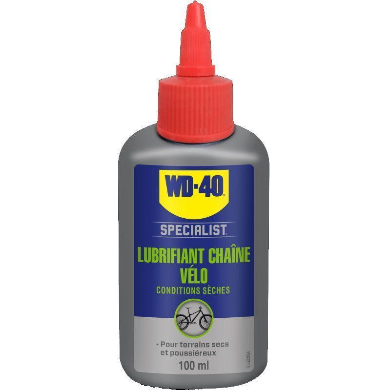 Lubrifiant Chaîne Vélo Conditions Sèches 100 ml – WD-40 Specialist® PTFE Anti-Poussière