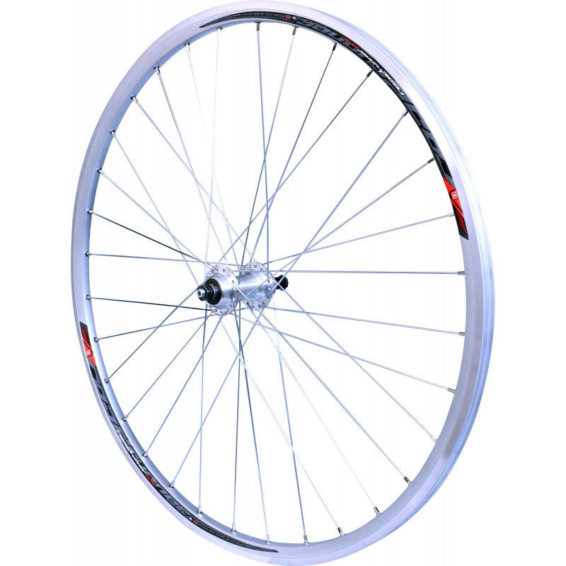 ROUE 700 COURSE ARRIERE JANTE ALU DOUBLE PAROI ARGENT FREIN PATIN MOYEU ALU BLOCAGE RAPIDE ROUE LIBRE 6/7/8V