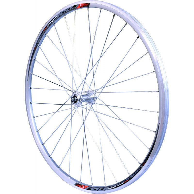 ROUE 700 COURSE AVANT JANTE ALU DOUBLE PAROI ARGENT FREIN PATIN MOYEU ALU BLOCAGE RAPIDE