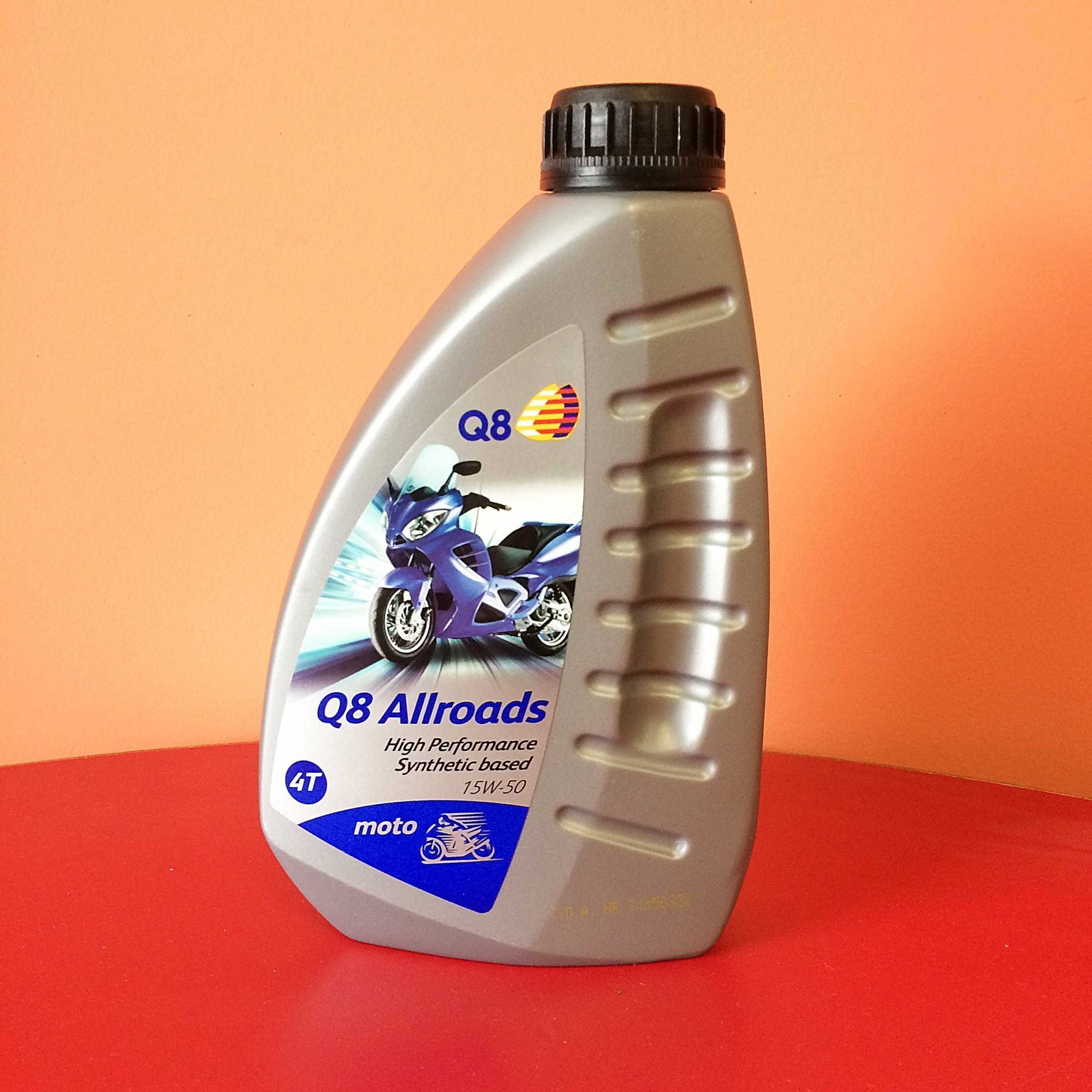 Huile Moteur Moto Q8 Allroads 4T 15W-50 100% Synthèse – Protection Optimale & Performances Toutes Saisons – 1 Litre