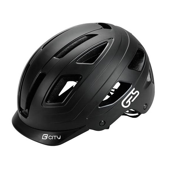 CASQUE CITY Noir L 59/61 Eclairage Arrière Led 15 Ventilation