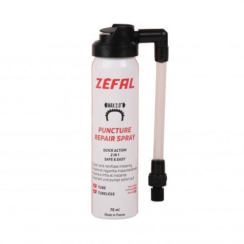 Bombe anti-crevaison Zéfal 75 ml – Répare et regonfle instantanément pneus vélo & VTT (valves Presta/Schrader)