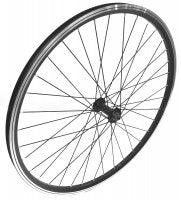 ROUE 26" VTT AVANT JANTE ALU DOUBLE PAROI NOIRE FREIN PATIN MOYEU ALU BLOCAGE RAPIDE