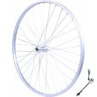 ROUE 26" VTT AVANT JANTE ALU SIMPLE PAROI ARGENT FREIN PATIN MOYEU ALU BLOCAGE RAPIDE
