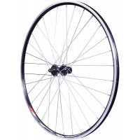 ROUE 700 COURSE ARRIERE JANTE ALU DOUBLE PAROI NOIRE FREIN PATIN MOYEU ALU BLOCAGE RAPIDE CASSETTE 8/9/10V